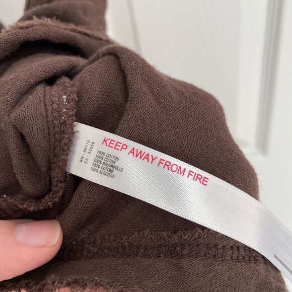 Out From Under Urban Outfitters Brown Cropped Cami 100% Cotton Women’s Size L - Picture 5 of 6